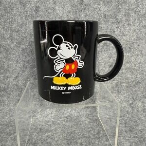 Disney Mickey Mouse Ceramic Coffee Tea Mug Cup Signature‎ Black Background